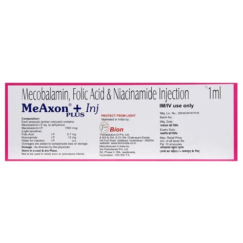 Meaxon Plus Injection 1 ml Price, Uses, Side Effects, Composition ...
