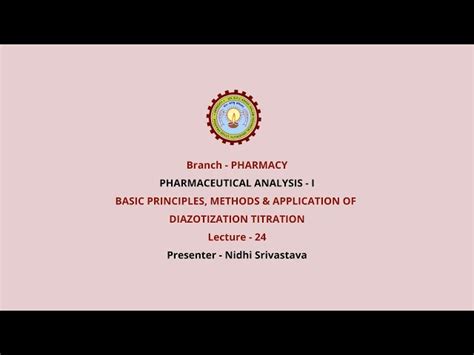 Pharmaceutical Analysis I Video Lectures | Bachelor of Pharmacy 1st ...