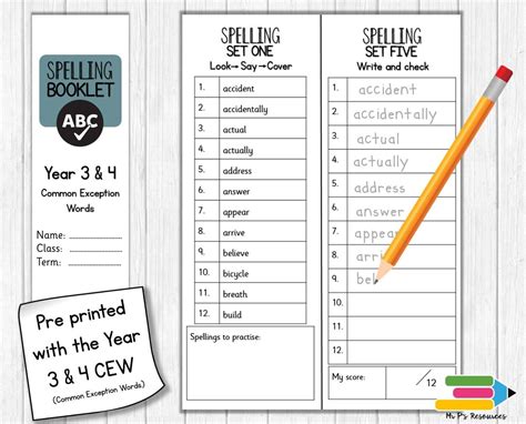 Year 3 & 4 Spelling Booklet - Etsy UK | Apprendre l'orthographe, Livret ...