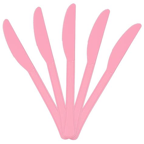Buy JAM PAPER Premium Utensils Party Pack - Plastic Knives - Baby Pink ...