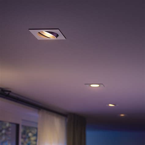Philips Hue LED recessed spotlight Centura, white, 9x9 cm, CCT, RGB ...