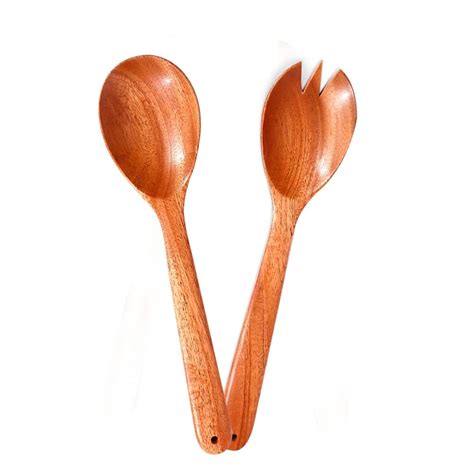 Buy The Indus Valley Neem Wood Salad Serving Spoon & Fork Set for ...