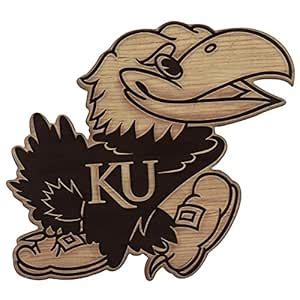 Open Road Brands University of Kansas Jayhawk Mascot Rustic Wood Wall ...