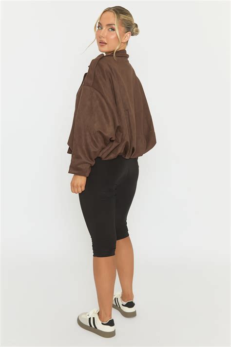 Chocolate Brown Suede Bomber Jacket | Jackets | Rebellious Fashion
