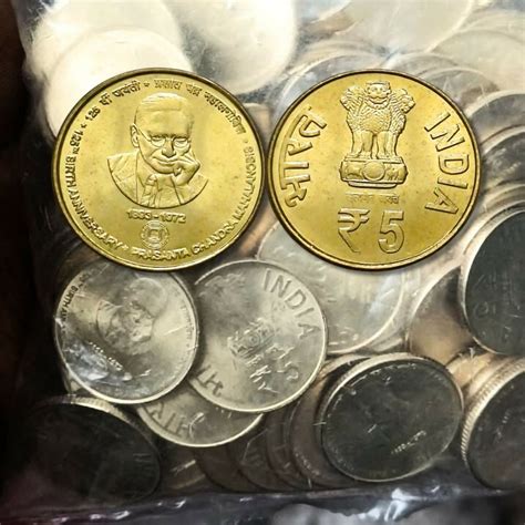 100 Coins Pouch of Five Rs Rare PCM Prasanta Chandra Mahalanobis Futur ...