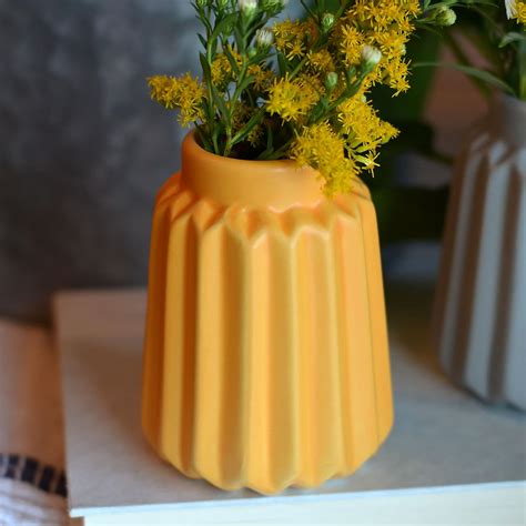 Buy Iconic Scandi Baby Vases, Set of 3, Ceramic Stoneware, Fluted ...