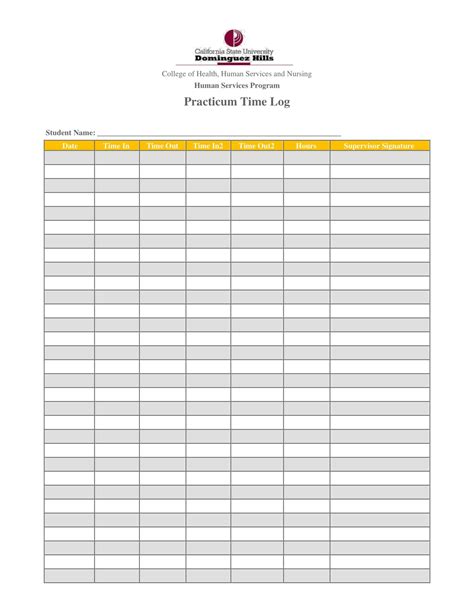 Image result for Free Time Tracking Log