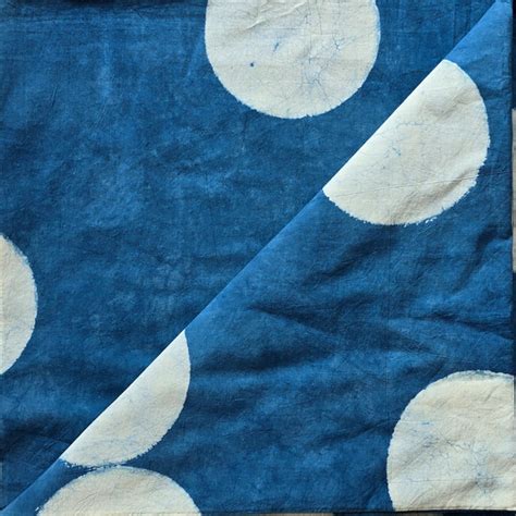 Pure Cotton Dabu Blue With Off White Big Circle Motif Hand Block Print ...