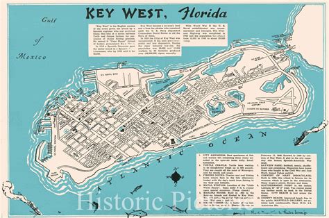 Key West Florida On Map Florida Keys Key West Retro Beach Style Map