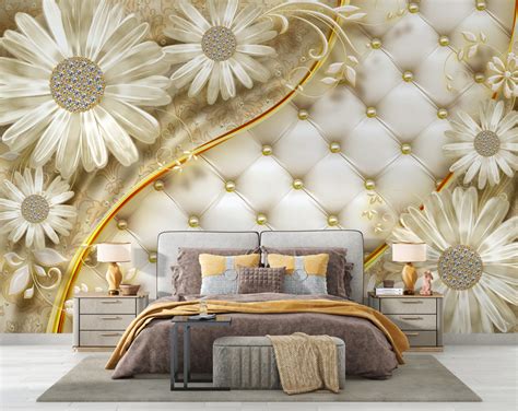 Glitter fabric European style Luxurious 3D Wallpaper – Home Decoram