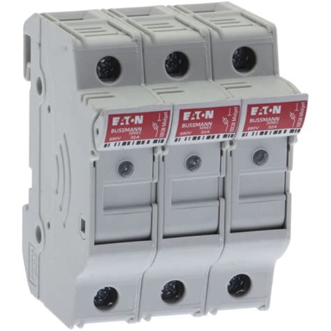 CHCC3DU Eaton | Eaton 30A Rail Mount Fuse Holder for 10 x 38mm Fuse, 3P ...