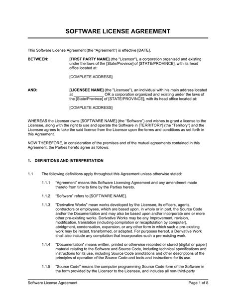 Image result for Software License Template Sample