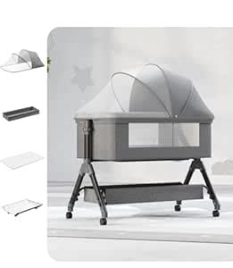 Buy richtots Premium 3 in 1 Bedside Crib,Bassinet Bedside Sleeper with ...