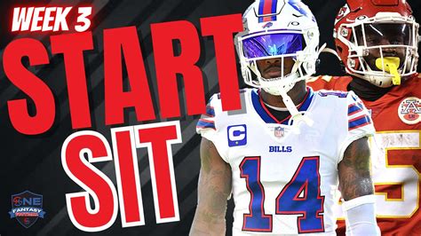 2022 Fantasy Football MUST START or SIT Week 3 - All Positions QB, RB ...