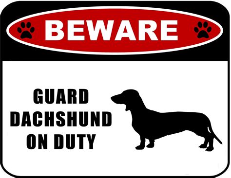 Buy PCSCP Beware Guard Dachshund (Silhouette) on Duty 11.5 inch x 9 ...
