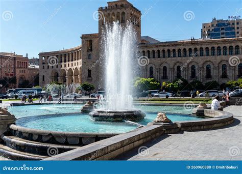 Armenia, Yerevan, September 2022. Fountain on Republic Square ...
