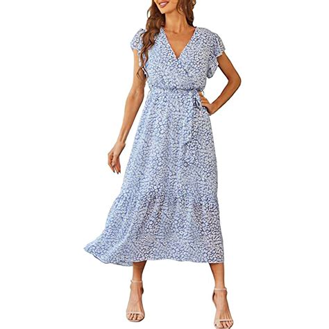 Easter Dresses For Women, Wedding Guest Dresses Smocked V Neck Short ...