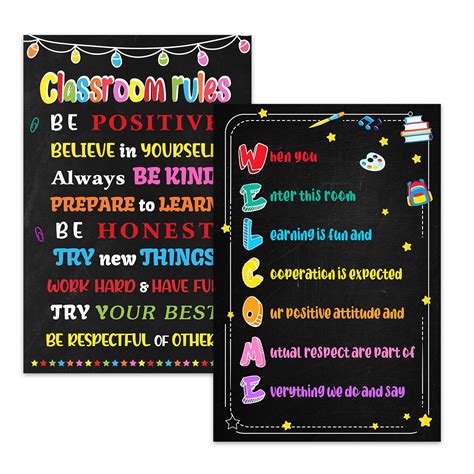 WaaHome Welcome Classroom Posters Classroom Rules India | Ubuy