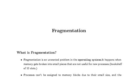 Fragmentation in OS: Understanding Internal & External Types - Studocu