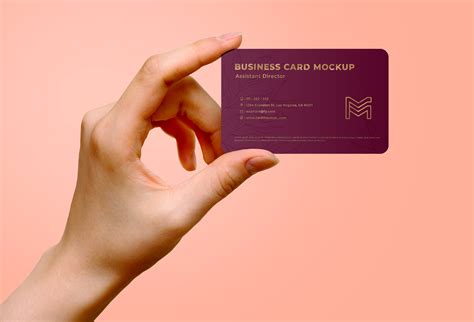Free Hand Holding Card Mockup PSD - PsFiles