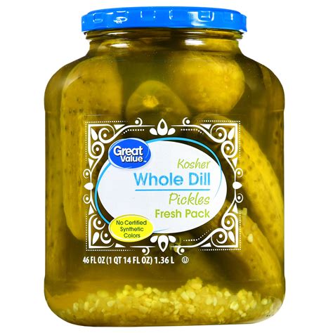 Great Value Kosher Whole Dill Pickles, 46 oz - Walmart.com