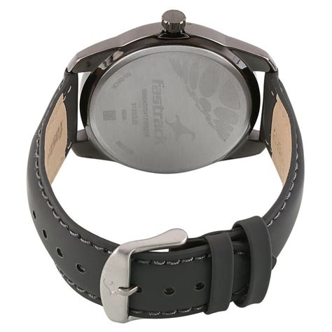 Buy Online Fastrack All Nighters Quartz Analog Black Dial Leather Strap ...
