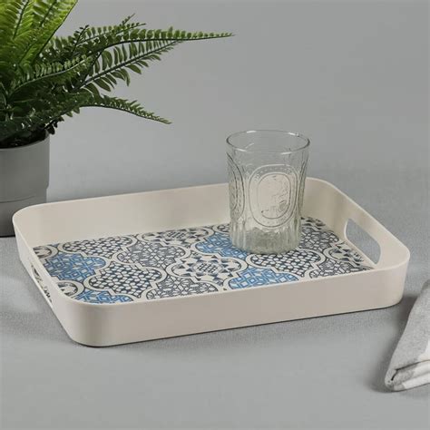 Buy INDIA CIRCUS Mughal Jaali Bamboo Fibre Serving Tray - 33.5x26.1cm ...