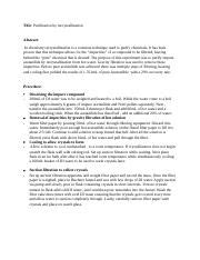 Image result for Purification by Recrystallization Lab Report