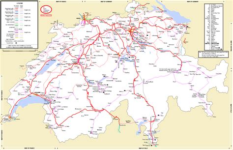 Large detailed rail network map of Switzerland with cities | Vidiani.com | Maps of all countries ...