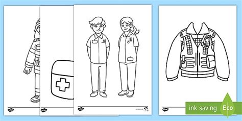 Emergency Services Colouring Sheets (teacher made) - Twinkl