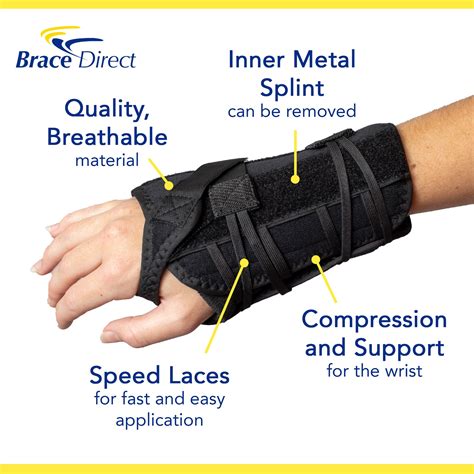 Brace Direct Carpal Tunnel Wrist Brace Night Splint - Comfortable, Adjustable Support for Pain ...