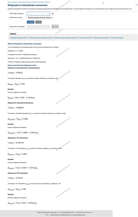 5859 Kilojoules to kilocalories | Convertir kJ a kcal: Herramienta ...