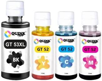QUINK Refill Ink for GT 53xl GT 52 BLACK & COLLOR INK Bottle Set ...