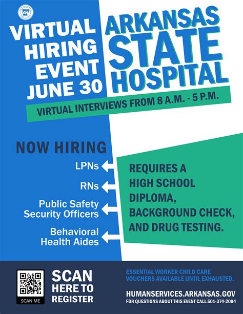 Arkansas State Hospital Virtual Hiring Event Flyer :: Behance