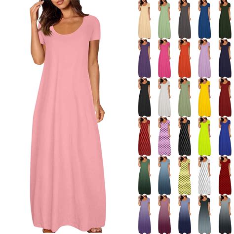NXMZXB Plus Size Maxi Dresses for Curvy Women Loose Fit Casual Summer ...