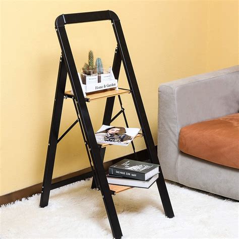 Buy Delxo Step Stool Step Ladder - Heavy Duty Aluminum Wood Step Ladder ...