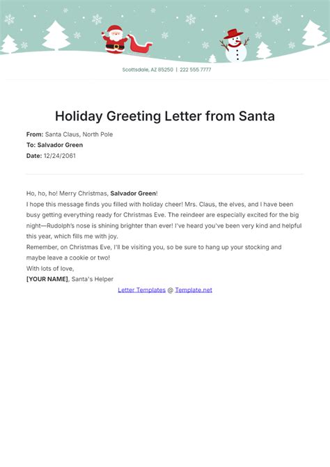 Free Christmas Letter Templates, Editable and Printable