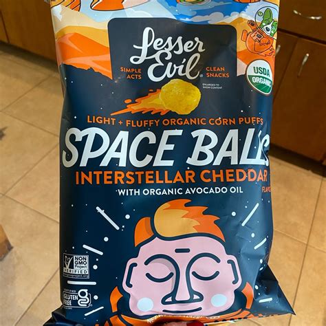 Lesser Evil Snacks Space Balls Interstellar Cheddar Reviews | abillion