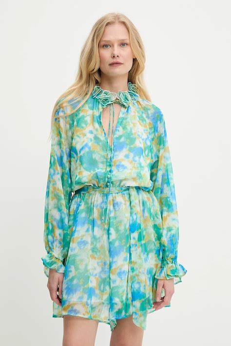 Answear Lab sukienka kolor zielony midi rozkloszowana | Answear.com