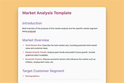 How To Use A Market Analysis Template Market Analysis Examples