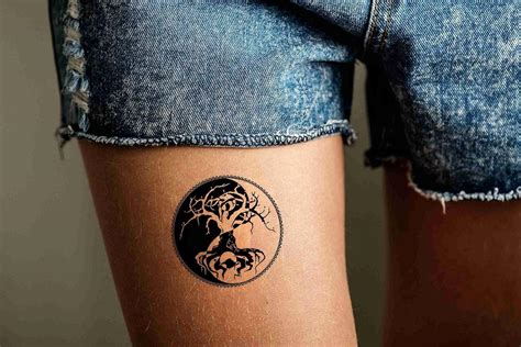 Dopetattoo Yin Yang Druidic Yggdrasil Tree Temporary Tattoo Set India ...