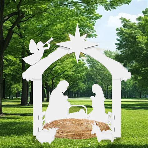 Amazon.com: Large Outdoor Nativity Scene, 4ft Nativity Set Outdoor ...