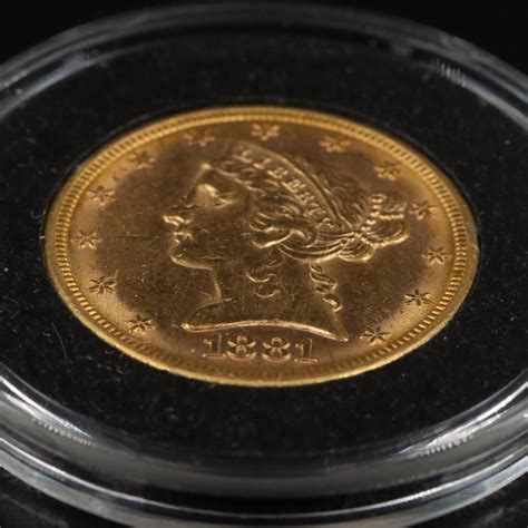 1881 United States Liberty Five Dollar Gold Coin | Everything But The House