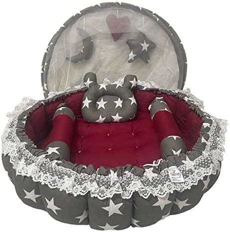 Buy Fabrify Luxury Round Baby Bedding Set with Mosquito Net, Reversible ...