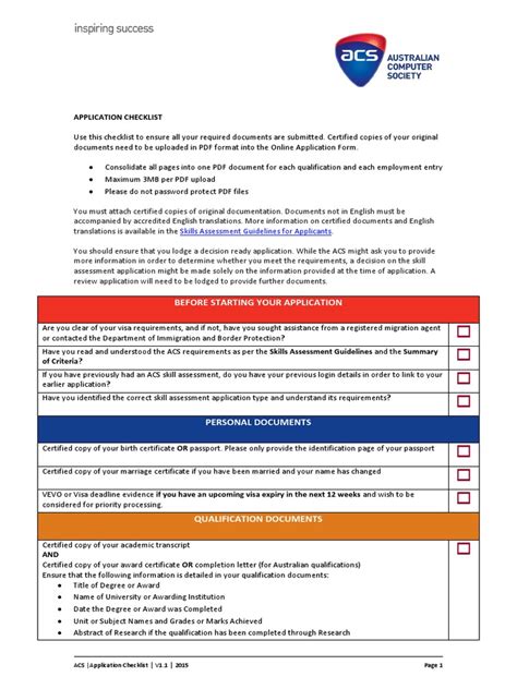 Application Form Checklist Example 的图像结果