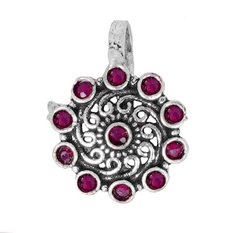 Teejh Soumya Red Stone Nose Pin For Women – GlobalBees Shop