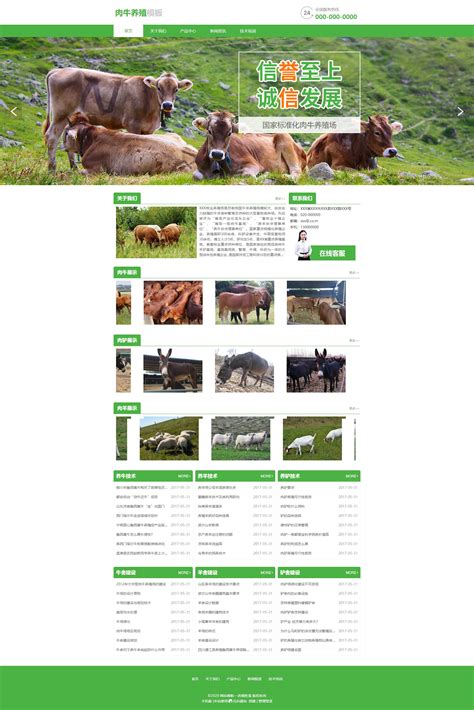 优质牛羊牲畜养殖场网页模板_精美html肉牛养殖场网站模板【免费使用】-凡科建站
