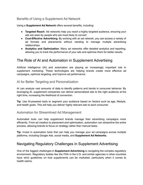 PPT - The Future of Supplement Advertising in a Competitive Market ...