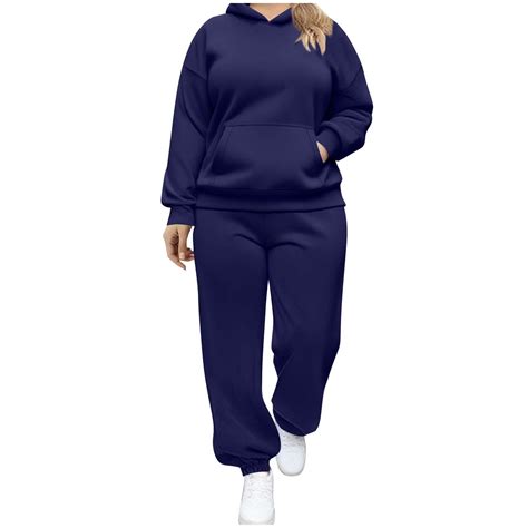 LIaqionyy Womens Plus Size Tracksuit 2 Piece Oversized Baggy Sweatshirt ...