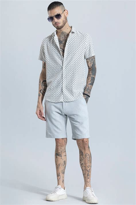 Buy Men's Snug Grey Checked Shirt Online | SNITCH